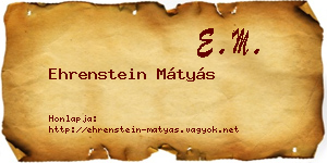 Ehrenstein Mátyás névjegykártya